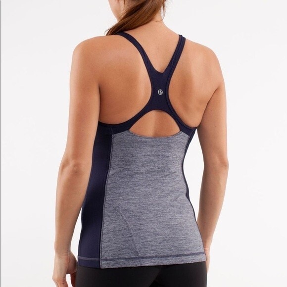 3/$30 Lululemon Get Fit Tank Top Heathered Deep Indigo Women’s Size 6 - Picture 1 of 12